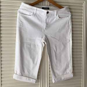 Chaps White Rolled-Hem Capri Pants